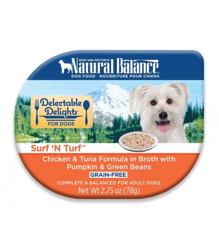 Natural Balance Delectable Delights Surf 'N Turf in Broth Dog Food 24ea/2.75oz